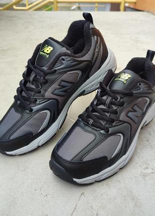 Мужские термо кроссовки new balance 530 gore-tex waterproof черно-серые