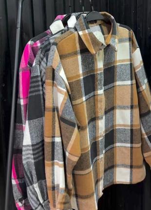 Тепла базова сорочка кашемір у трендових кольорах, її не захочеться знімати 🍂☕🔥 рубашка в клетку, в клітинку