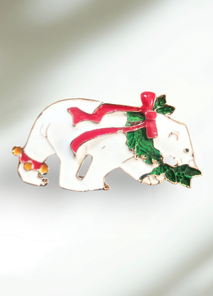 Брошка "білий ведмідь"