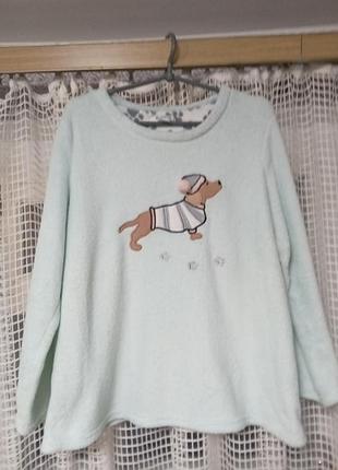 Тепла флісова м'ятна кофта домашня жіноча, l