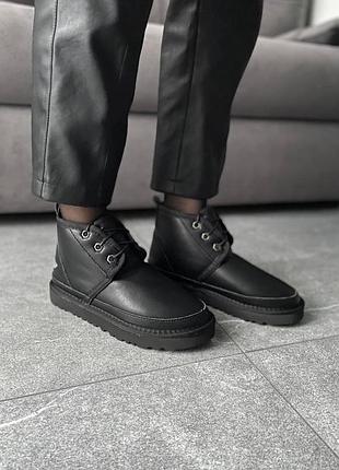 Чоловічі уггі ugg neumel leather black 2