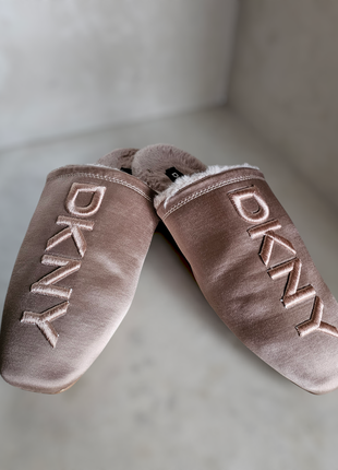 Меховые мюли,тапочки dkny
