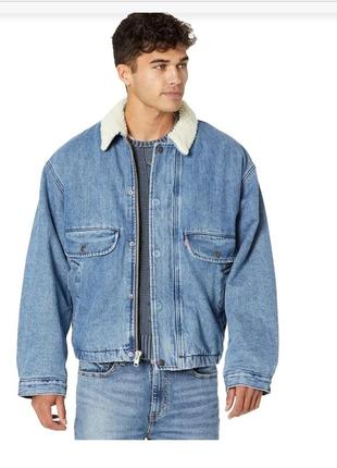 Джинсовая куртка джинсовка шерпа levi's rancher truckers jacket levis sherpa8 фото