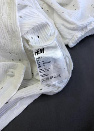 Коттоновая белая блуза от h&amp;m, топ6 фото