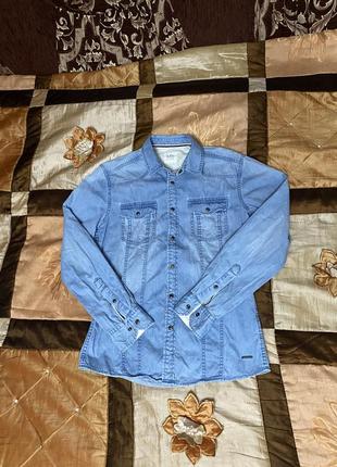 Женская джинсовая рубашка l, edc, идеал весна4 фото
