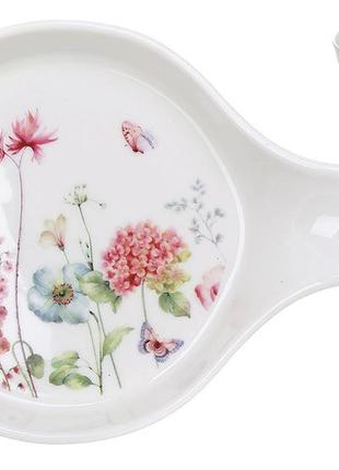 Подставка под ложку фарфоровая flower garden, 18*12*2.5см