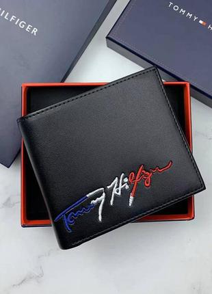 Мужской кошелек Tommy hilfiger черный на подарок