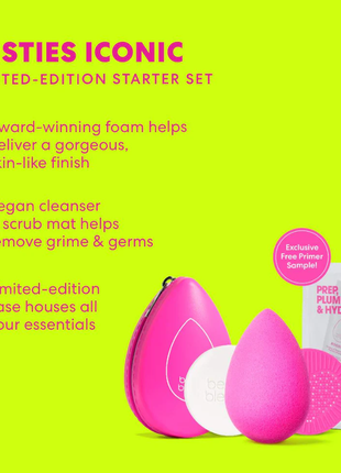 Набір beautyblender besties iconic set (sponge/1pcs + soap/16g + cleans/mat/1pcs + bag)3 фото
