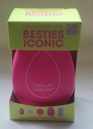 Набір beautyblender besties iconic set (sponge/1pcs + soap/16g + cleans/mat/1pcs + bag)5 фото