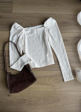 Блуза кофта плісирована з відкритими плечима h&m
