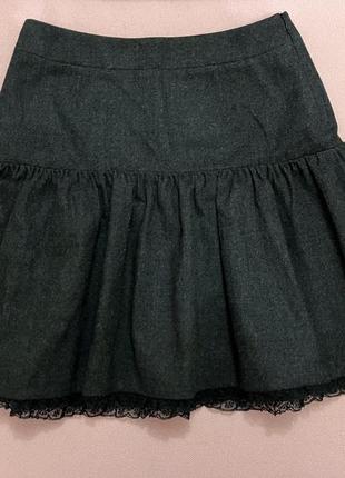 Valentino red юбка из тонкой шерсти