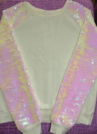 Стильный свитшот h&m на 11-12 лет рост 146-152