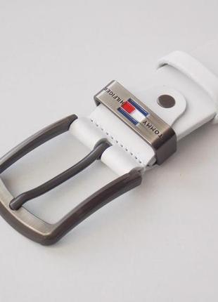 Ремень мужской белый кожаный tommy hilfiger4 фото