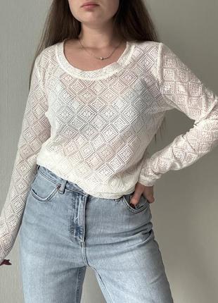 Кофтинка-сетка / гольф -сетка / свитер -сетка / белая сеточка / белая сетка