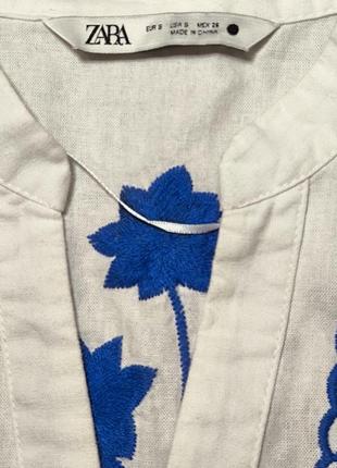 Zara пиджак жакет рубашка вышиванка из льна9 фото