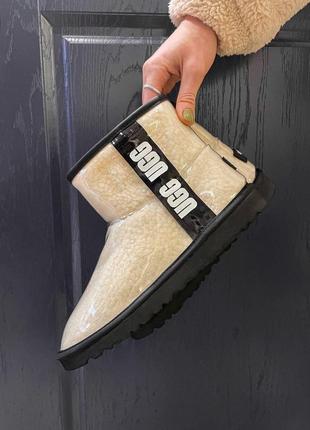 Женские угги ugg classic clear shoes natural black