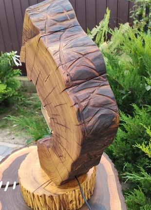 Настільна лампа з дерева, ручна робота