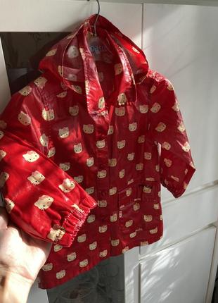 H&m 4-5 -6 років 110-116 зріст на дівчинку червоний в білий горох плащ дощовик hello kitty’s