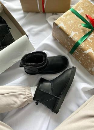 Женские угги ugg classic mini leather8 фото
