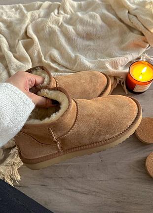 Замшевые угги ultra mini chesnut