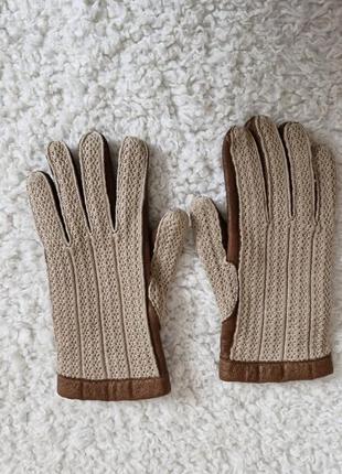 Кожаные печати, кожаные комбинированные перчатки, актуальные перчатки унисекс