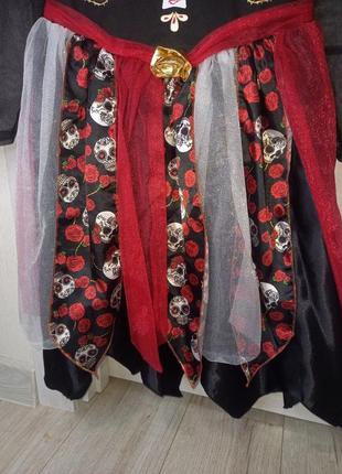 Платье на halloween хэллоуин скелет катрина ведьма коко принцесса день мертвых 9-10 лет