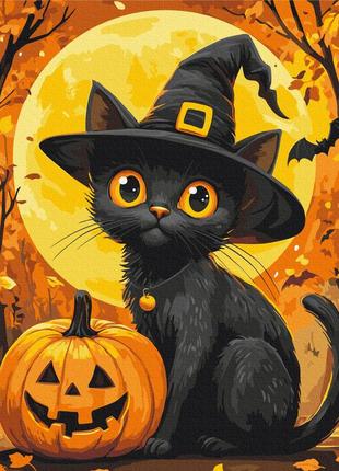 Картина за номерами brushme 40x50см "хеловінський кіт" bs54186