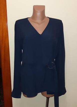 🤩1+1=3 фирменная оригинальная темно-синяя блуза блузка warehouse, размер 50 - 523 фото
