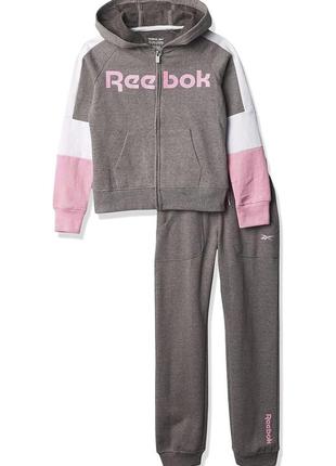 Серый демисезонный детский спортивный костюм reebok