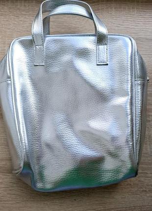 Косметичка сумка сріблястий металик clinique5 фото