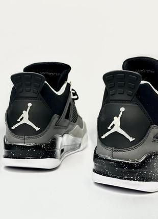 Кросівки високі nike air jordan retro 4 (cosmo) black & grey8 фото