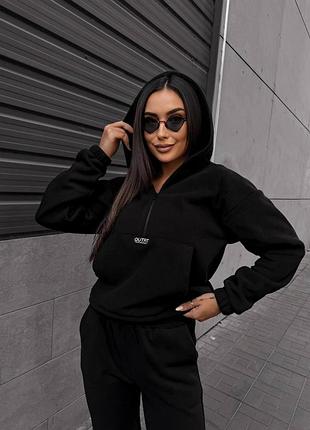 Костюм с капюшоном и кенгурушкой двусторонний флис полар