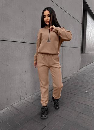 Костюм с капюшоном и кенгурушкой двусторонний флис полар