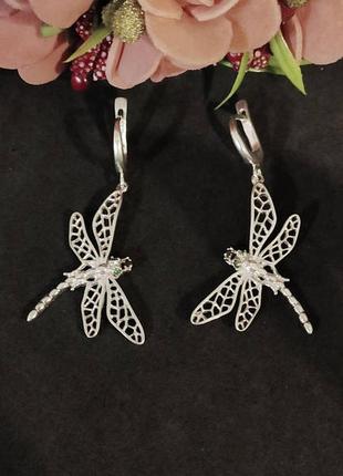 Серебряные серьги бабки