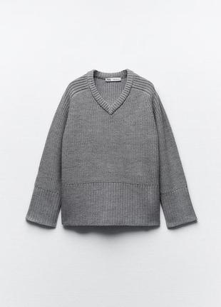 Zara свитер с v-образным вырезом