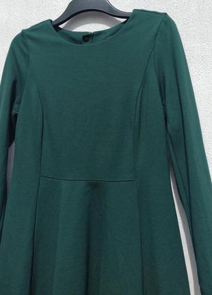 Массивное тёплое тёмно зелёное миди платье marks & spencer3 фото