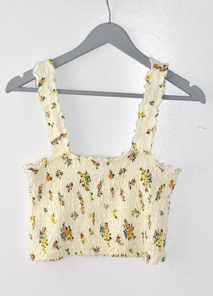 Miss selfridge дуже красивий трендовий топ жатка з принтом
