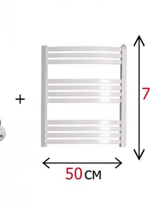 Электрический полотенцесушитель белый плоский 710х500 terma dorota