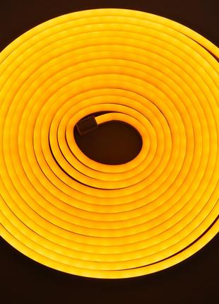 Світлодіодний неон led neon жовта 5m, гнучка неонова стрічка на кухню | неоновая лента на потолок5 фото