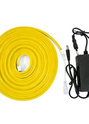 Світлодіодний неон led neon жовта 5m, гнучка неонова стрічка на кухню | неоновая лента на потолок8 фото
