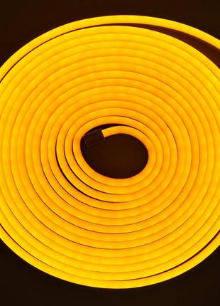 Світлодіодний неон led neon жовта 5m, гнучка неонова стрічка на кухню | неоновая лента на потолок2 фото