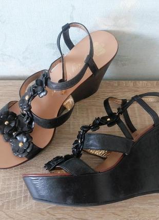 Босоножки 40 juicy couture кожа сабо цветы