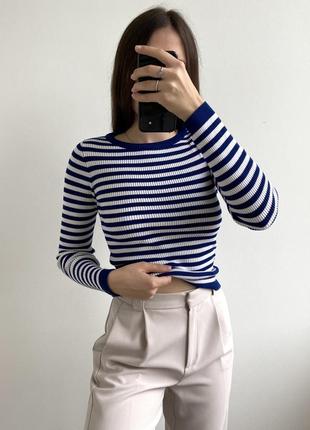 Кофтинка лонгслів светрик у рубчик у смужку6 фото