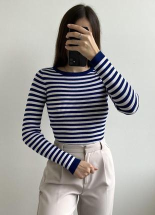 Кофтинка лонгслів светрик у рубчик у смужку4 фото