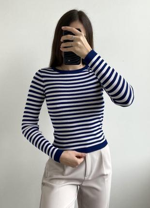Кофтинка лонгслів светрик у рубчик у смужку2 фото