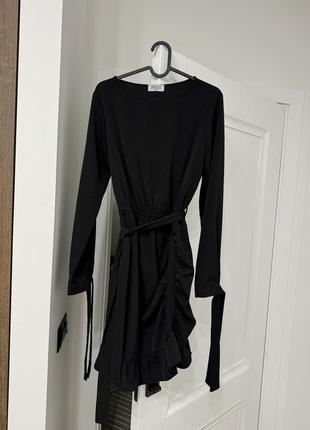 Платье черное из французского крепа, размер s7 фото