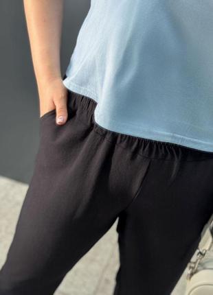 Летние женские льняные брюки брюки8 фото