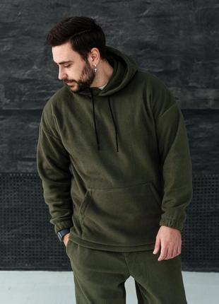 Спортивный плюшевый костюм оверсайз