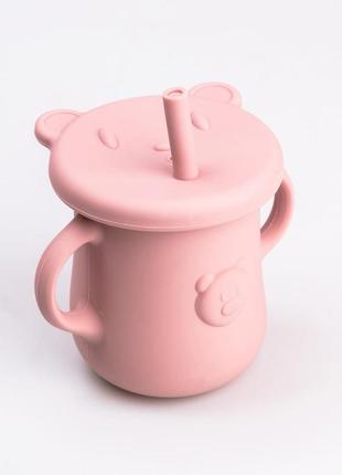 Детский набор силиконовой посуды 7 предметов розовый