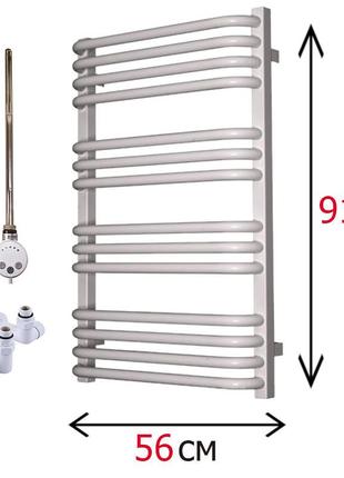 Комбинированный полотенцесушитель белый 910х560 terma alina